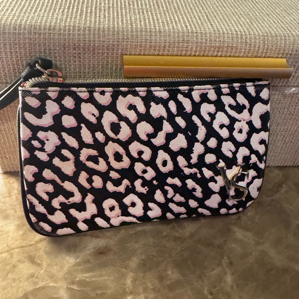 Victoria's Secret Pink and Black Animal Print Wristlet